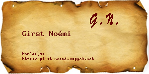 Girst Noémi névjegykártya